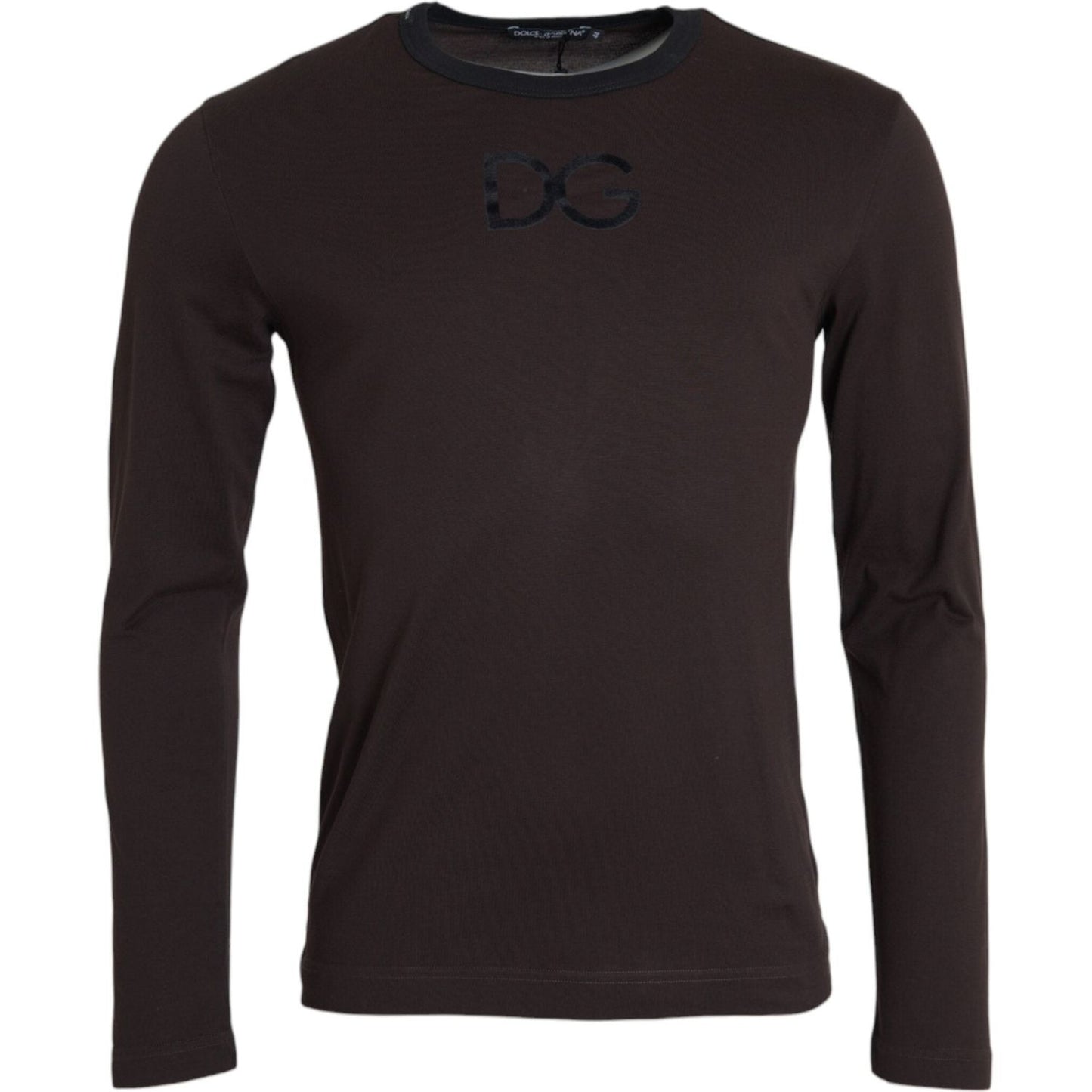 Dolce & Gabbana Brown DG Logo Crewneck Pullover Sweater Dolce & Gabbana Dark Slate Gray