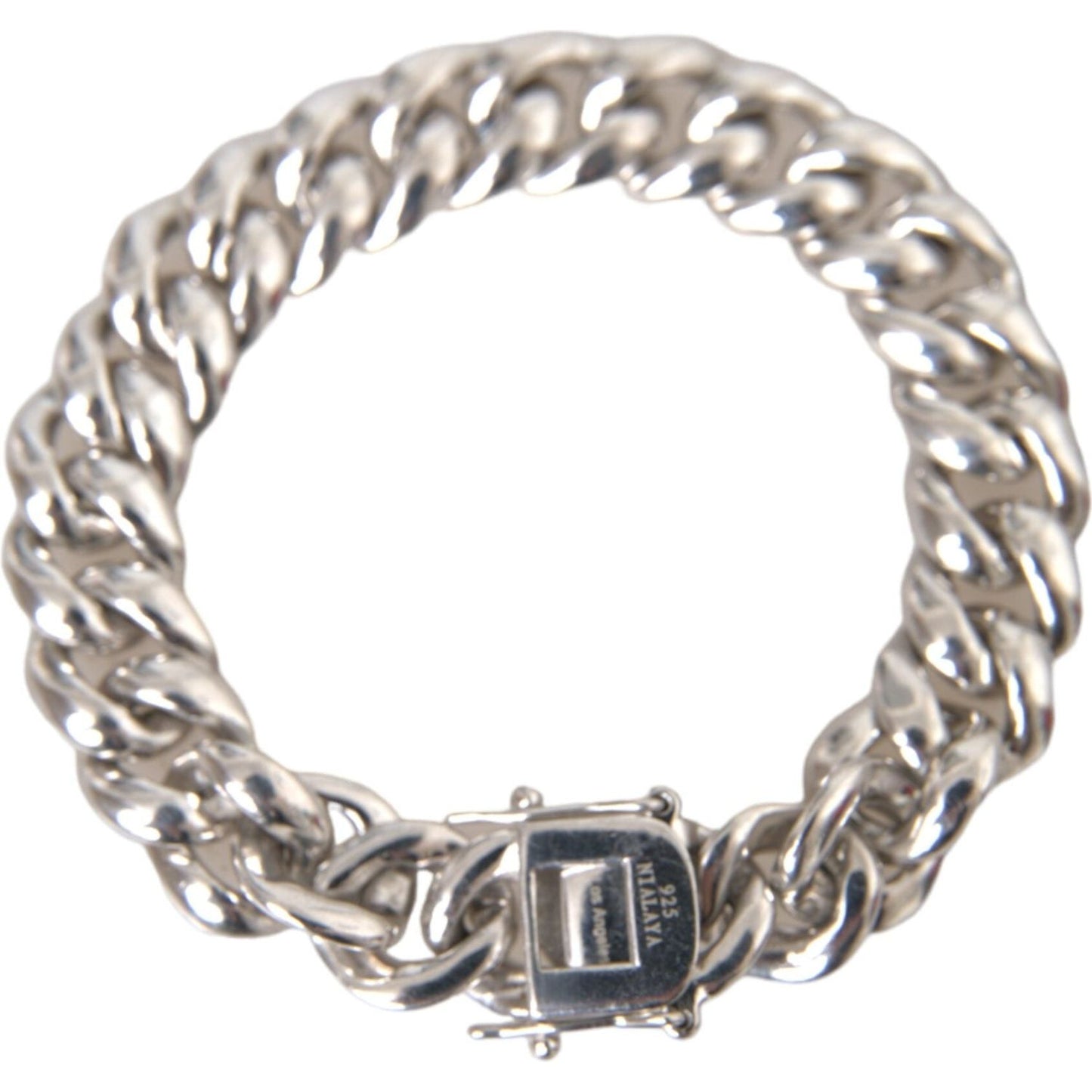 Nialaya Solid Heavy Curb Link 925 Sterling Silver Bracelet Men Nialaya