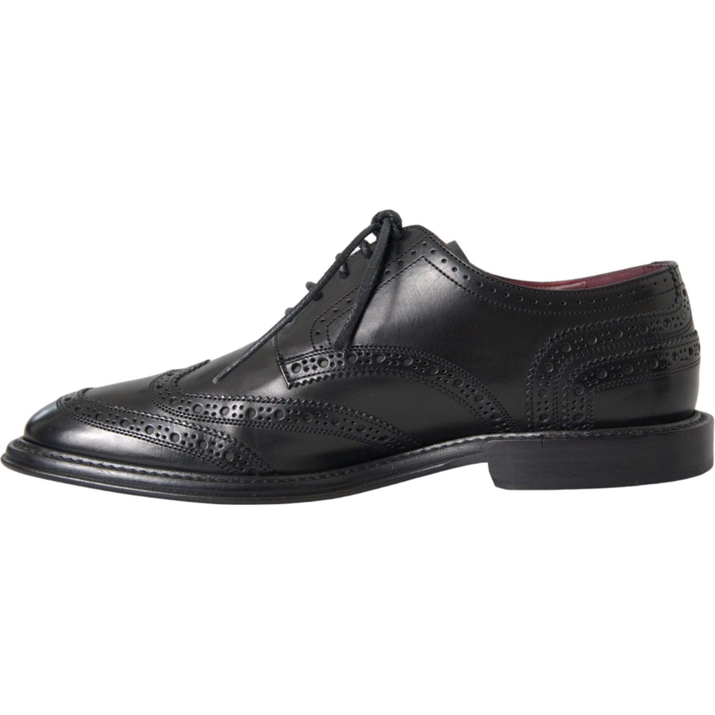 Dolce & Gabbana Black Leather Oxford Wingtip Formal Men Shoes Dolce & Gabbana