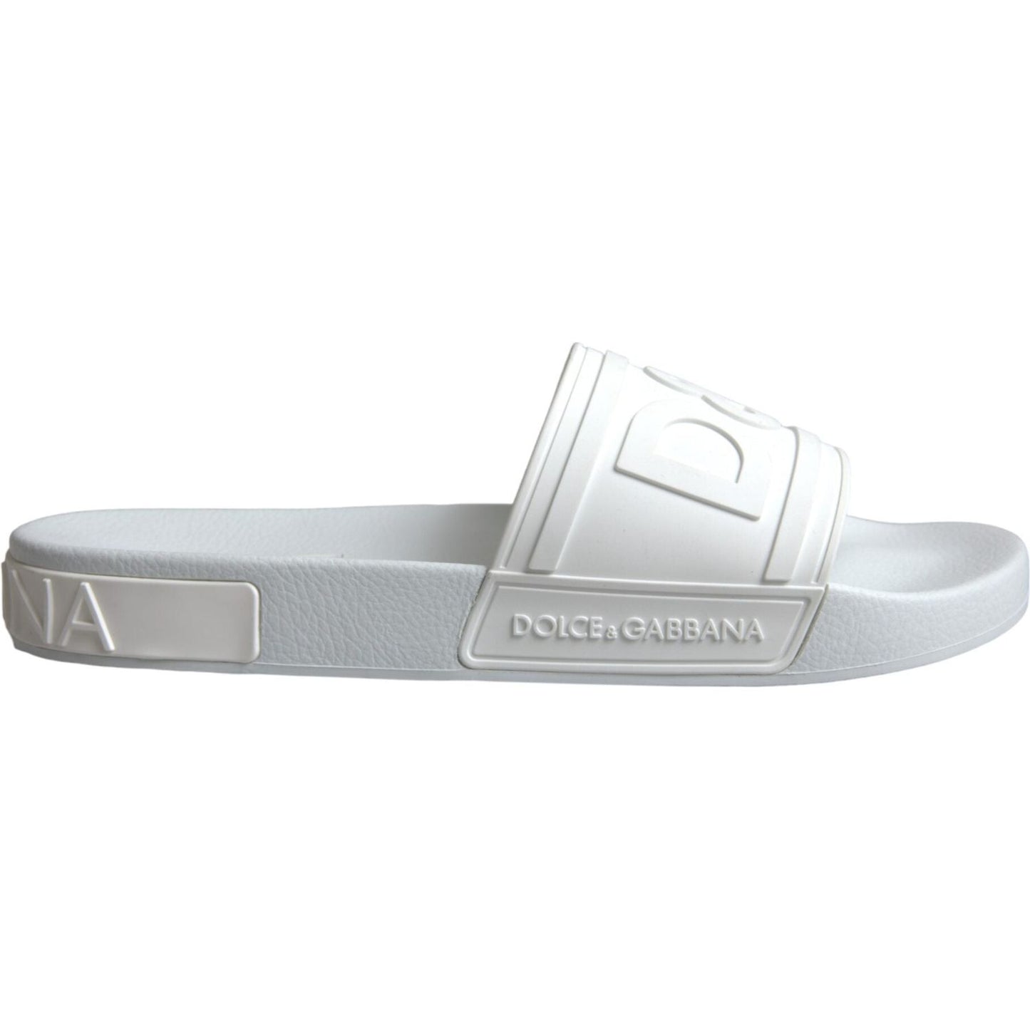 Dolce & Gabbana White Rubber Slides Sandals Beachwear Shoes Dolce & Gabbana