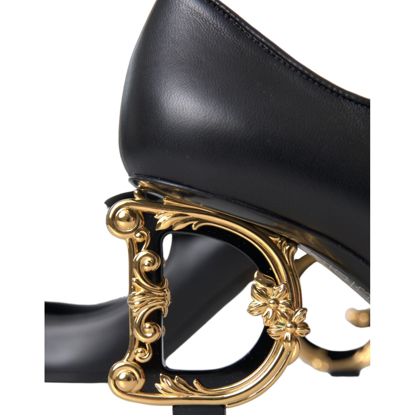 Dolce & Gabbana Black Leather Logo Heels Mary Janes Pumps Shoes Dolce & Gabbana