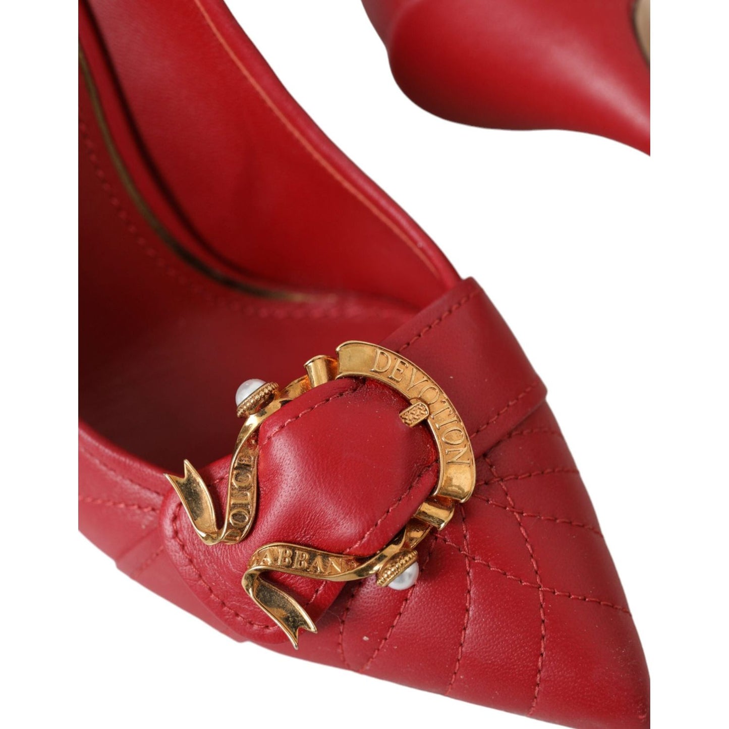 Dolce & Gabbana Red Devotion Leather Heels Pumps Shoes Dolce & Gabbana