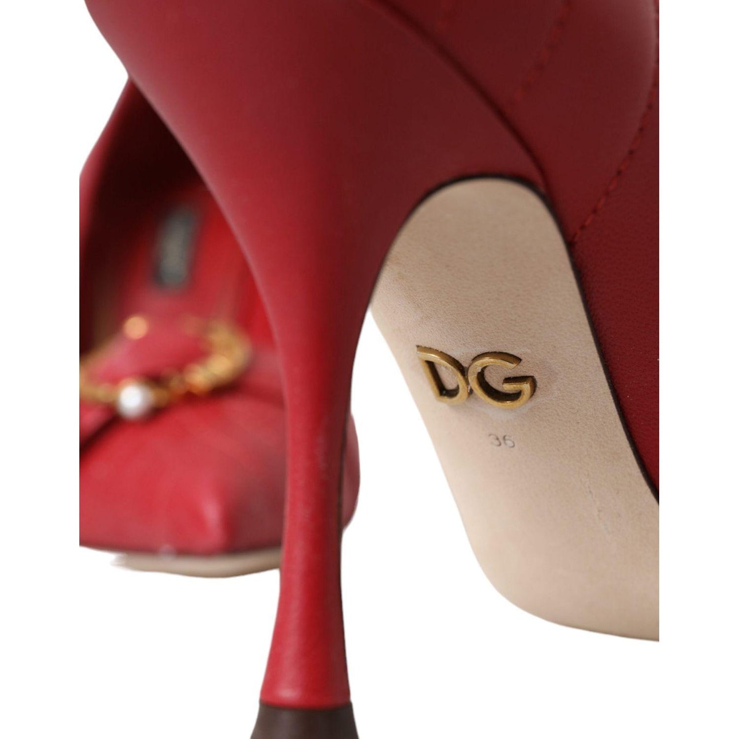 Dolce & Gabbana Red Devotion Leather Heels Pumps Shoes Dolce & Gabbana