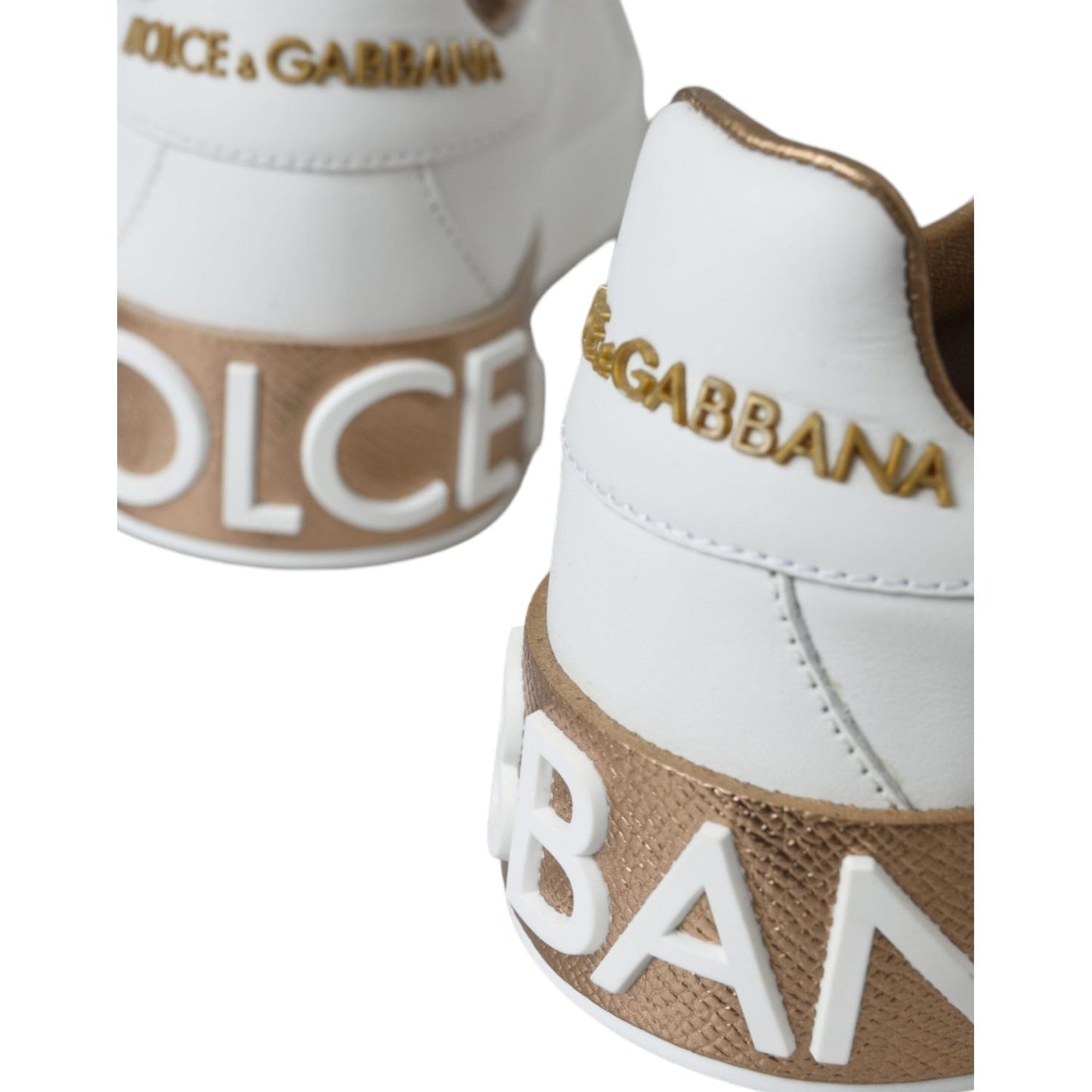 Dolce & Gabbana White Portofino Leather Logo Sneaker Shoes Dolce & Gabbana