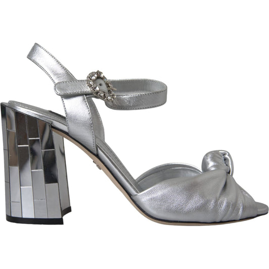 Dolce & Gabbana Silver Crystal Ankle Strap Keira Sandal Shoes Dolce & Gabbana