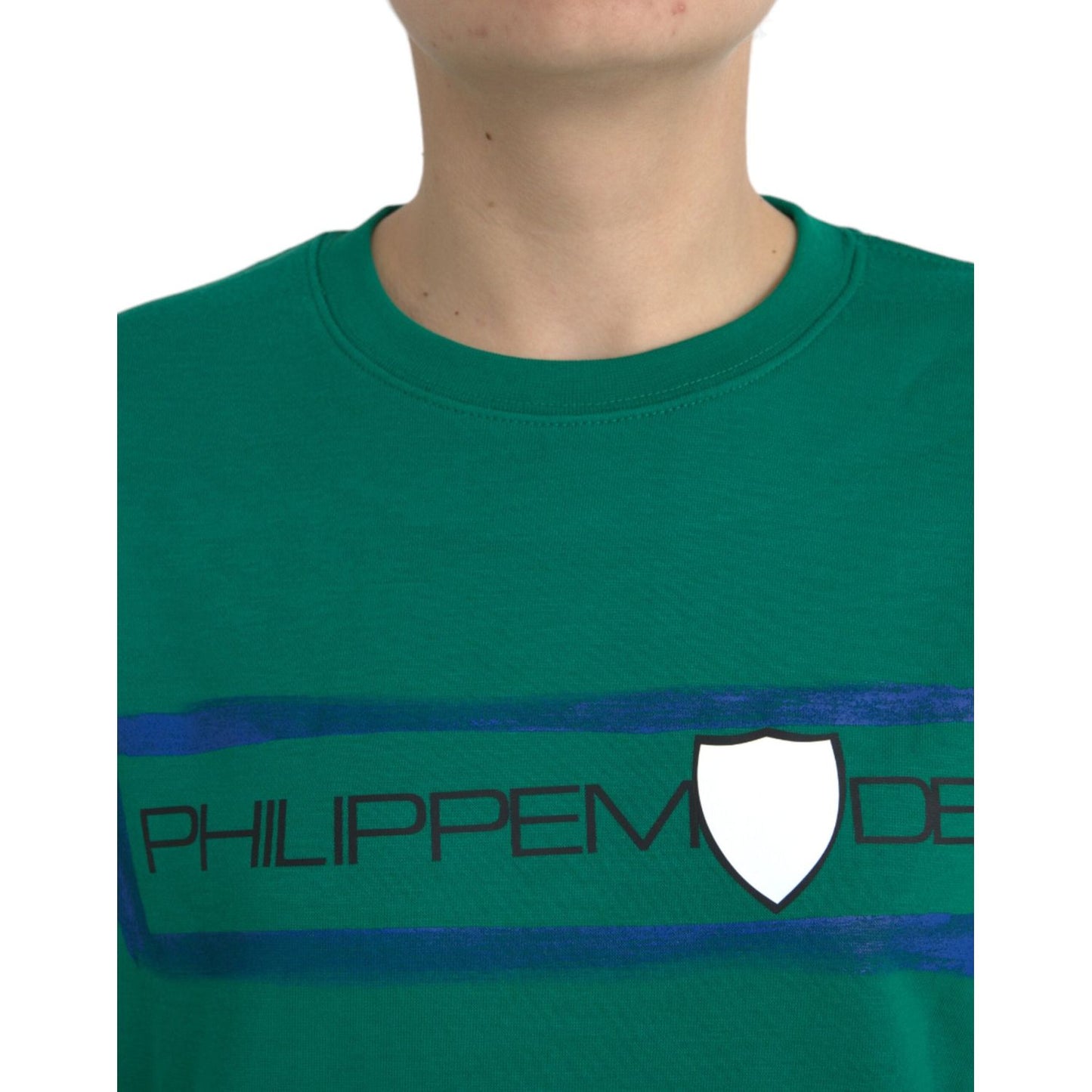 Philippe Model Green Cotton Logo Print Long Sleeves Pullover Sweater Philippe Model