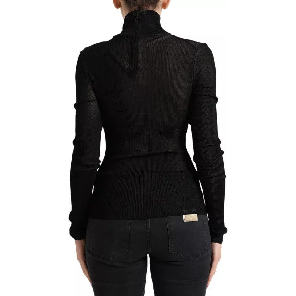 Dolce & Gabbana Black Viscose Turtle Neck Pullover Sweater 1728,67345645728,Black,Clothing,Dolce & Gabbana,IT44 | L,Material: 98% Viscose 2% Nylon,Preowned / Defect,Sweaters - Clothing,Sweaters - Women - Clothing,Turtlenecks - Sweaters - Clothing,Women,Wo