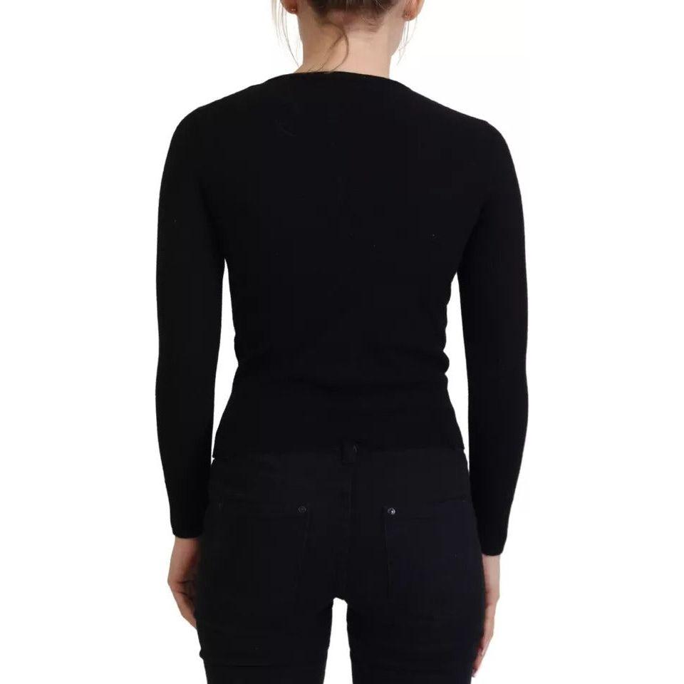 سترة كارديجان صوفية ضيقة بأزرار باللون الأسود من دولتشي آند غابانا