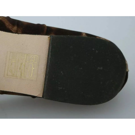 Dolce & Gabbana Brown Leopard Silk Ballerina Flats Shoes