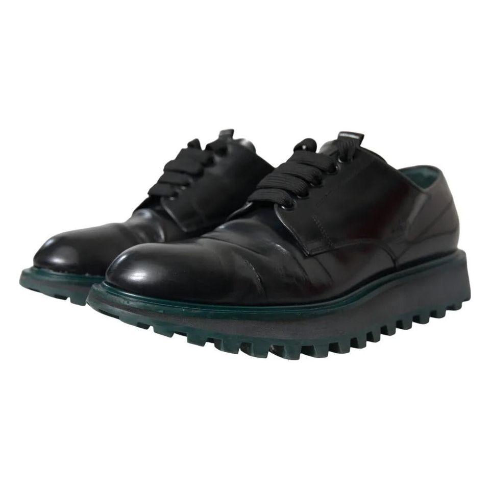 Dolce & Gabbana Black Leather Derby Formal Dress Shoes Dolce & Gabbana