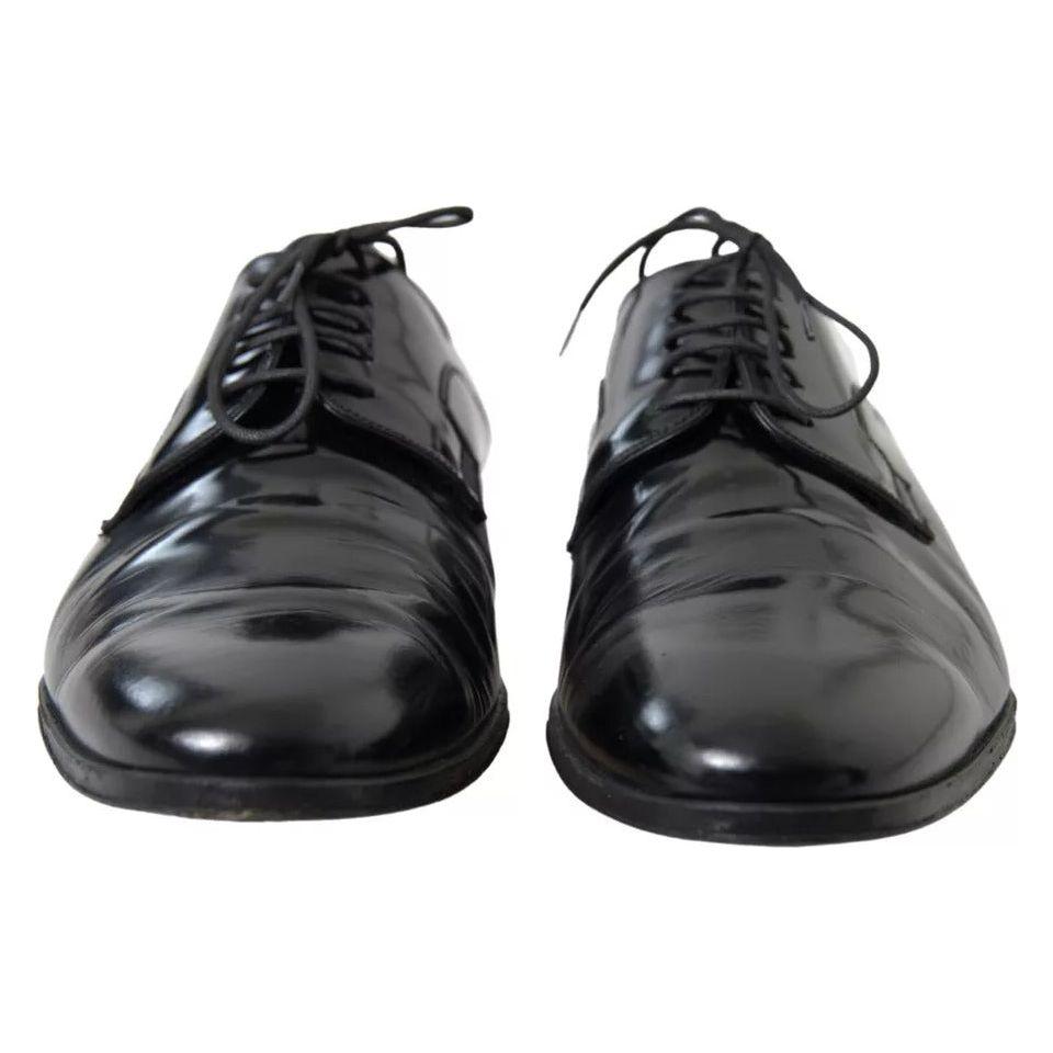 Dolce & Gabbana Black Polished Leather Formal Dress Shoes Dolce & Gabbana