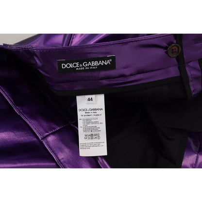 Dolce & Gabbana Purple Shining Men Casual Pants