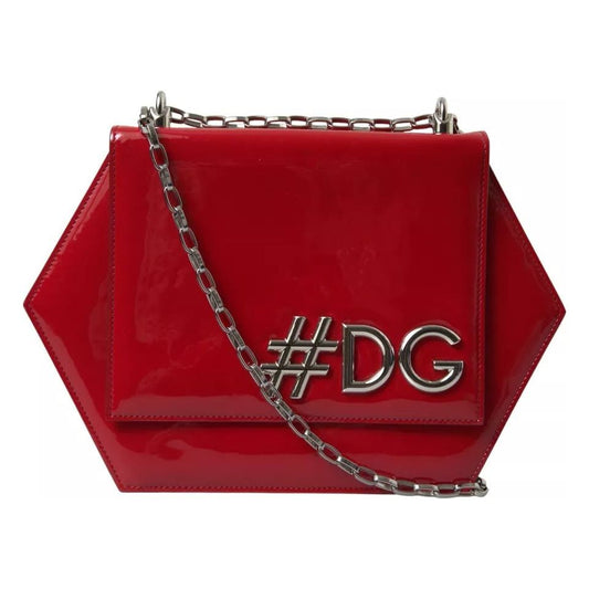 Dolce & Gabbana Red Patent Leather DG GIRLS Clutch Shoulder Bag Dolce & Gabbana