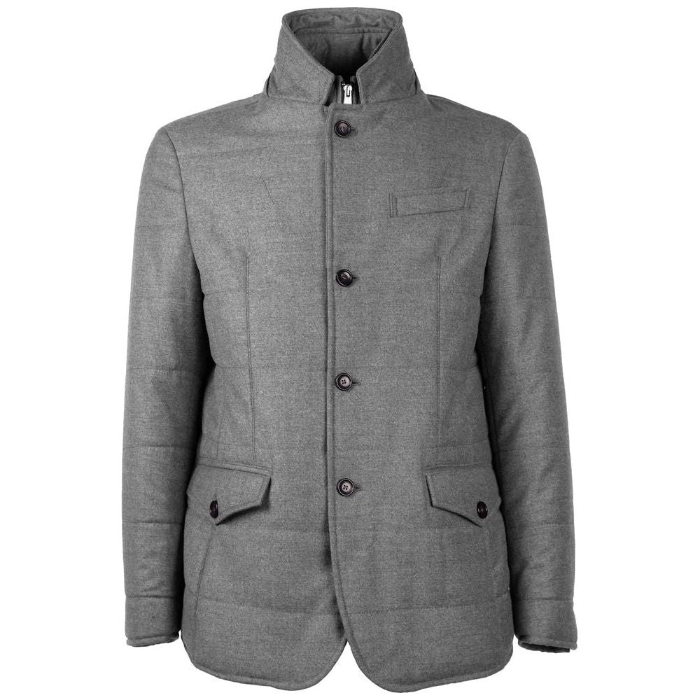 Made in Italy Gray Wool Men Jacket Made in Italy