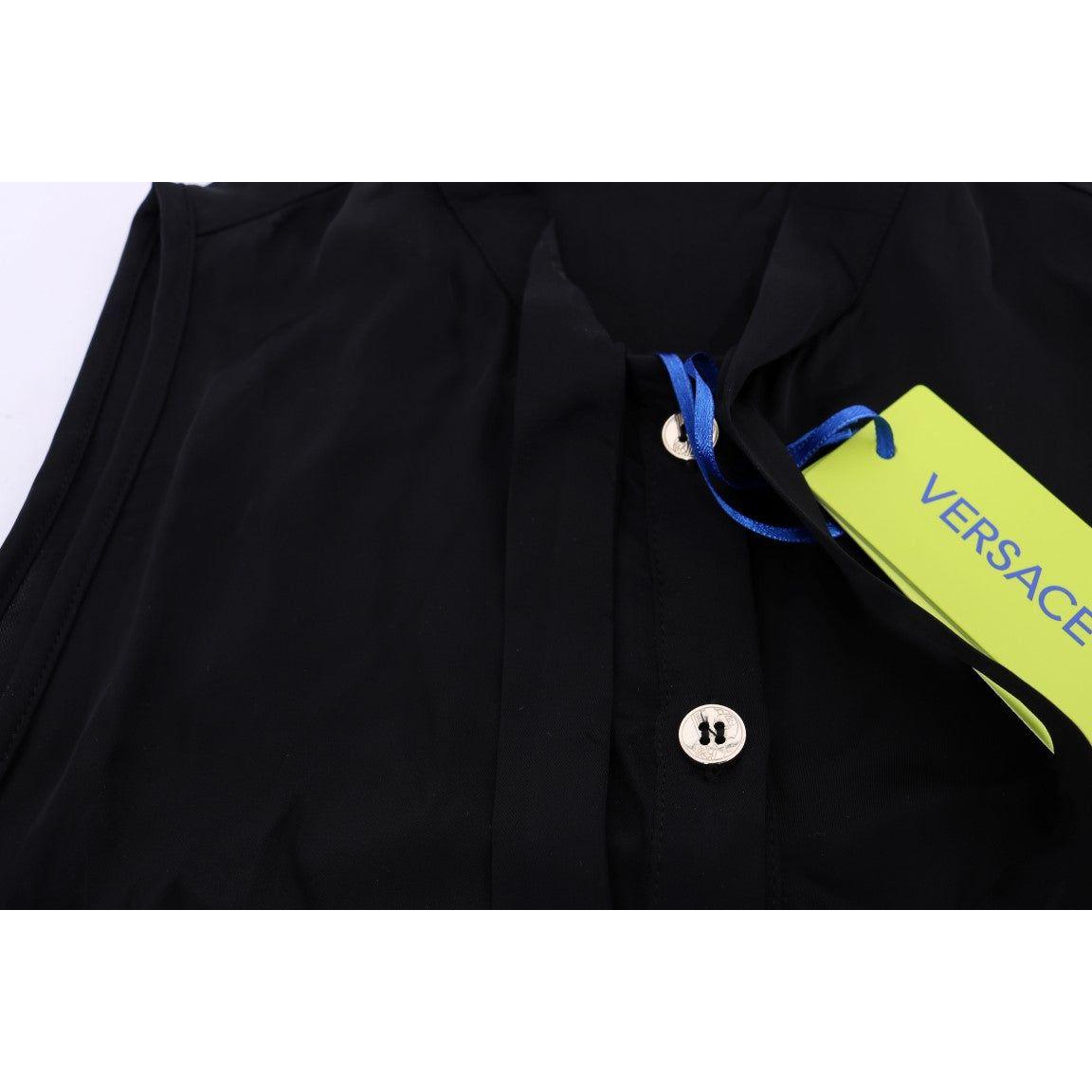 Versace Jeans Black Sleeveless Viscose Blouse Top Blouse Top