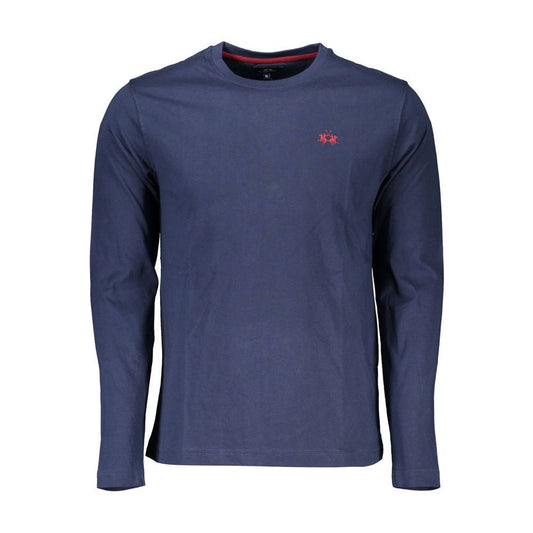 La Martina Regal Blue Crew Neck Embroidered Tee