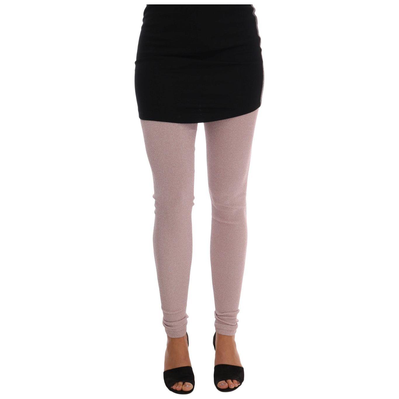 بنطلون دولتشي آند غابانا الأنيق باللون الوردي ذو الخصر المتوسط