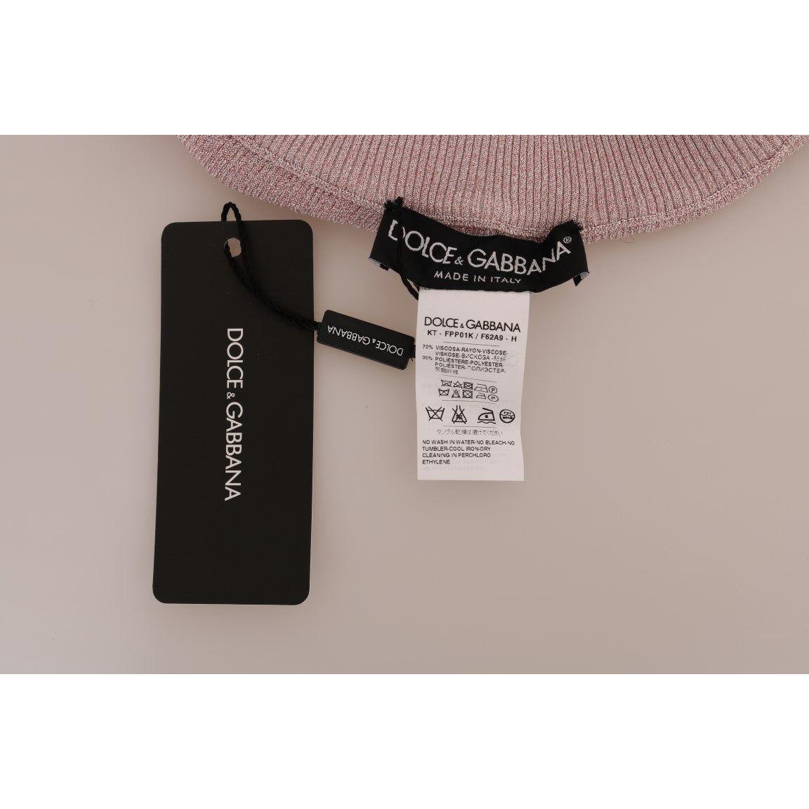 بنطلون دولتشي آند غابانا الأنيق باللون الوردي ذو الخصر المتوسط