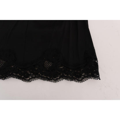 Dolce & Gabbana Black Floral Cutout Lace A-Line Skirt