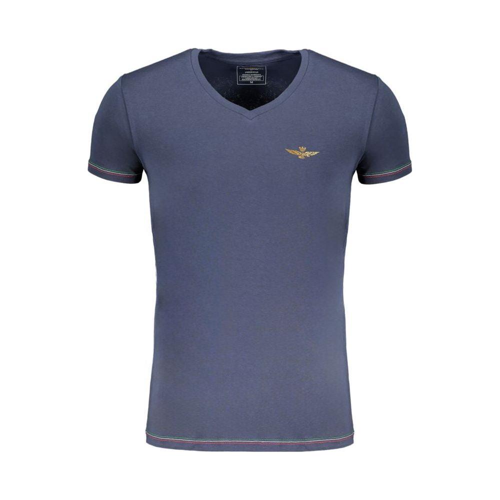 Aeronautica Militare Blue Cotton T-Shirt Aeronautica Militare