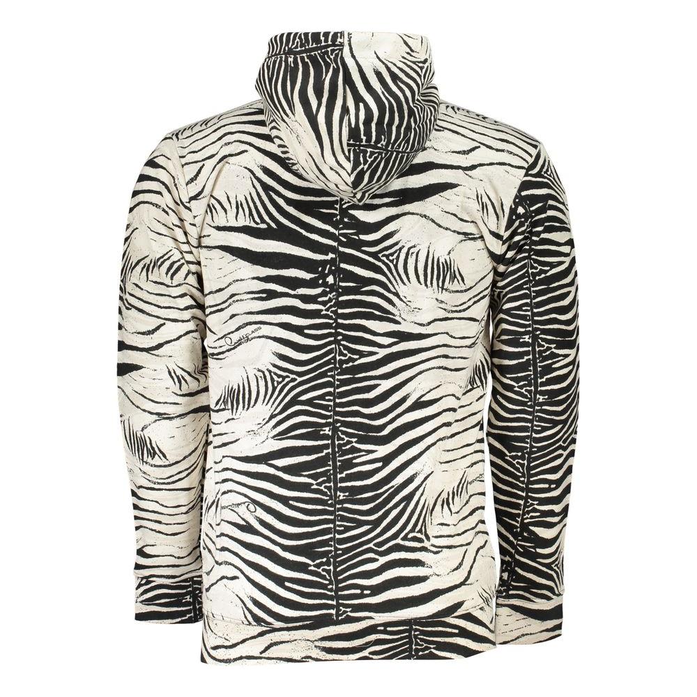 Cavalli Class White Cotton Mens Hooded Sweater Cavalli Class