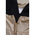 Dolce & Gabbana Gold and Black Silk Stretch Bodysuit Romper Dolce & Gabbana Dim Gray