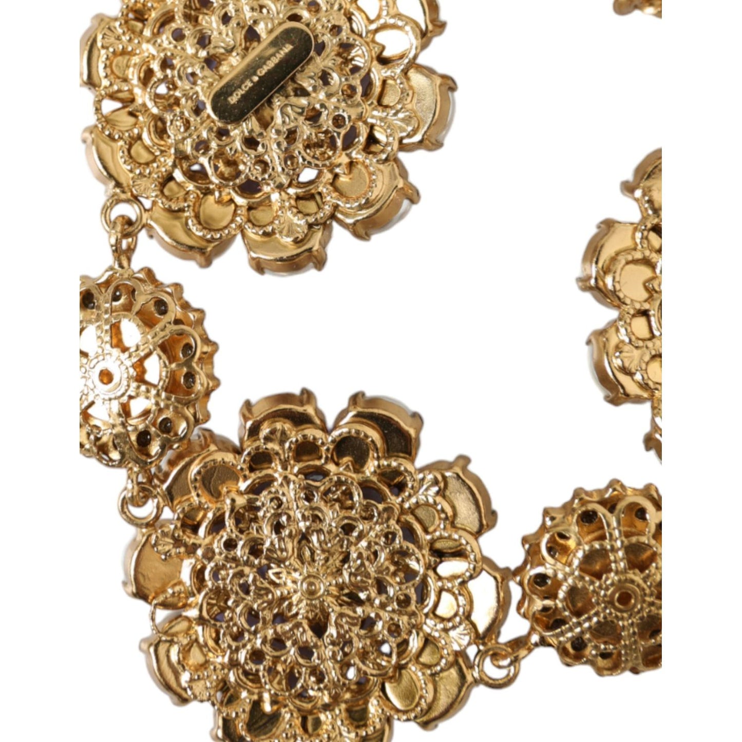 Dolce & Gabbana Gold FIORI BLOOMING Floral Baroque Crystals Bracelet Necklace Dolce & Gabbana