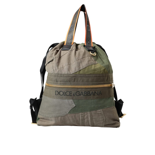 Dolce & Gabbana Military Green Patchwork Rucksack Backpack Bag Dolce & Gabbana