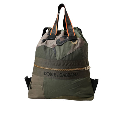 Dolce & Gabbana Military Green Patchwork Rucksack Backpack Bag Dolce & Gabbana