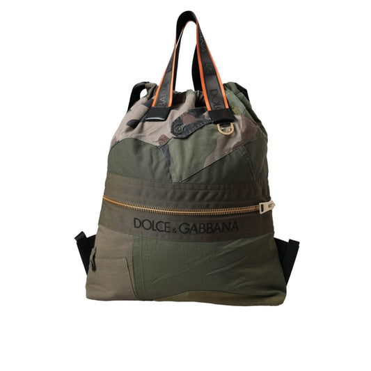 Dolce & Gabbana Military Green Patchwork Rucksack Backpack Bag Dolce & Gabbana