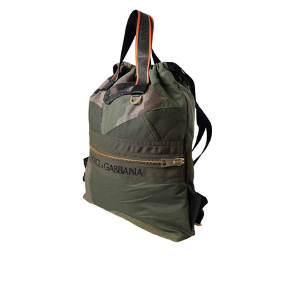 Dolce & Gabbana Military Green Patchwork Rucksack Backpack Bag Dolce & Gabbana