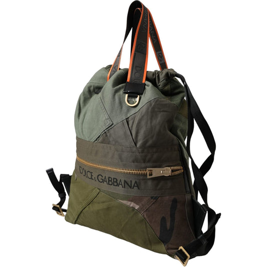 Dolce & Gabbana Military Green Patchwork Rucksack Backpack Bag Dolce & Gabbana Dark Slate Gray