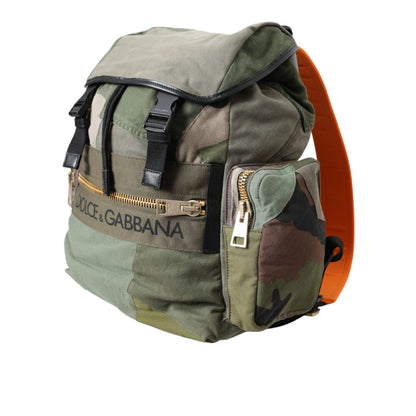 Dolce & Gabbana Military Green Patchwork Rucksack Backpack Bag Dolce & Gabbana