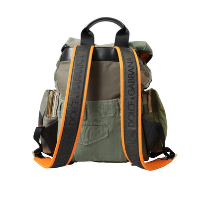 Dolce & Gabbana Military Green Patchwork Rucksack Backpack Bag Dolce & Gabbana