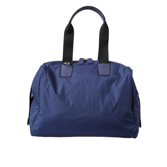 Dolce & Gabbana Blue Nylon Calfskin Hand Shoulder Duffel Bag Dolce & Gabbana