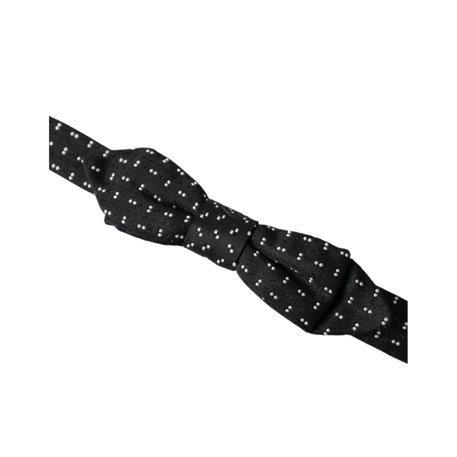 Dolce & Gabbana Black Silk Patterned Adjustable Neck Men Papillon Bow Tie
