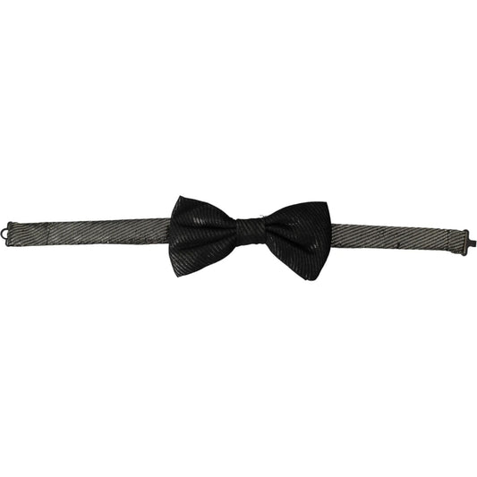 Dolce & Gabbana Black Fantasy Silk Adjustable Neck Men Bow Tie Dolce & Gabbana