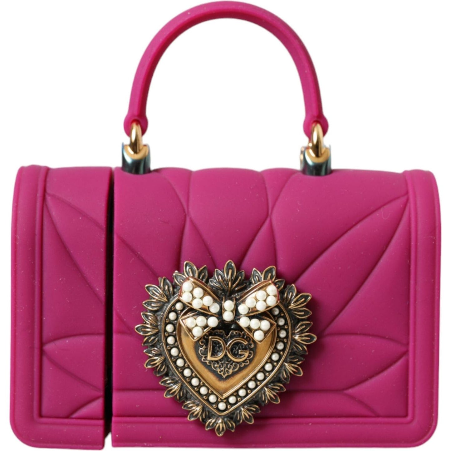 Dolce & Gabbana Pink Silicone Devotion Heart Cover Hand Bag Airpod Case Dolce & Gabbana Maroon
