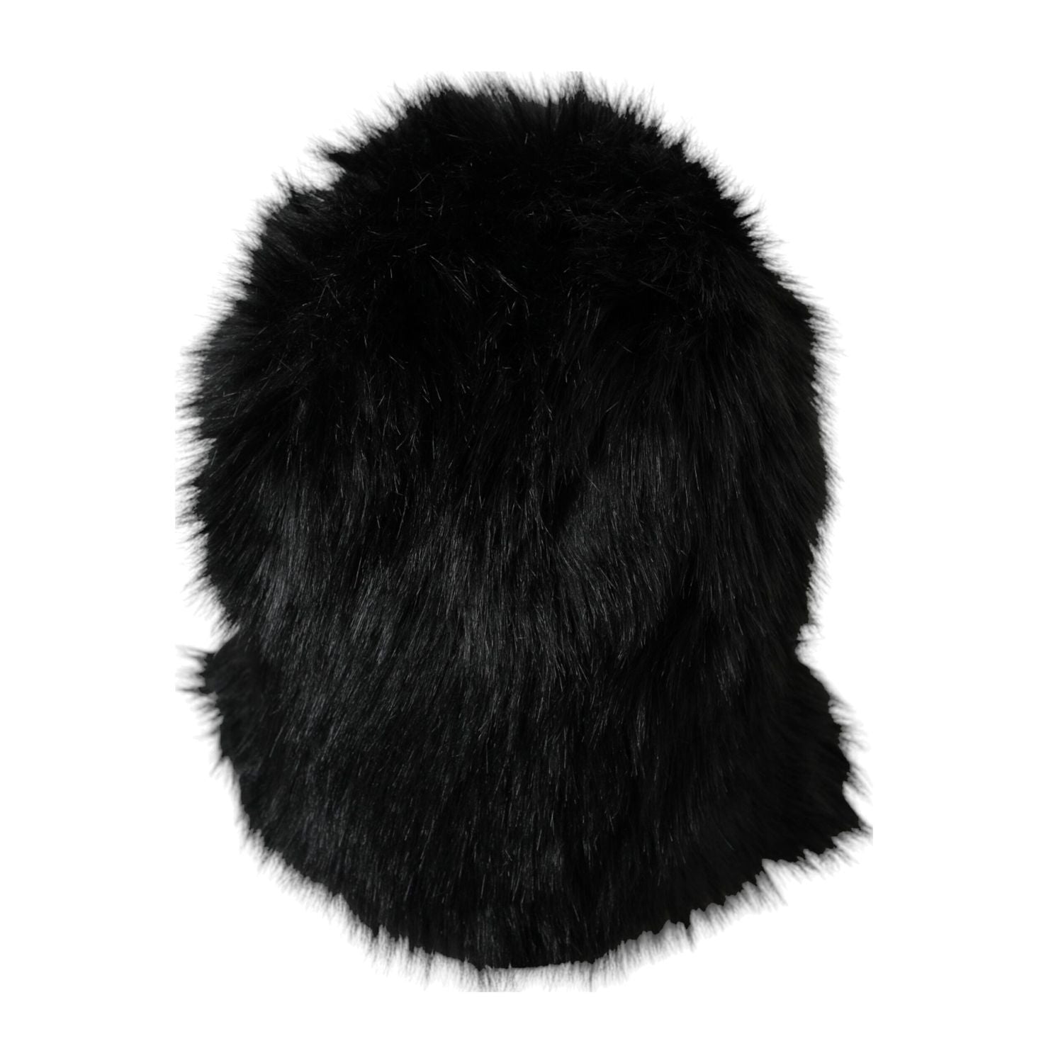 Dolce & Gabbana Black Faux Fur Whole Head Wrap Hat