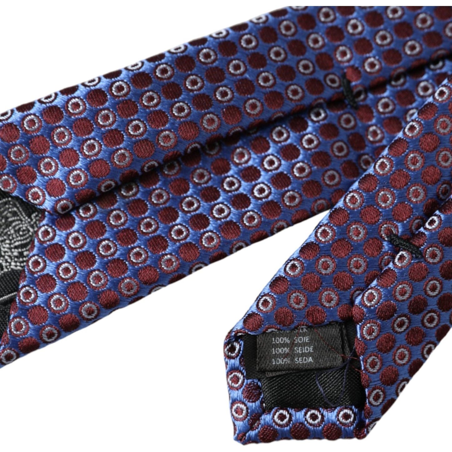 Dolce & Gabbana Blue Purple Patterned Silk Adjustable Men Tie Dolce & Gabbana