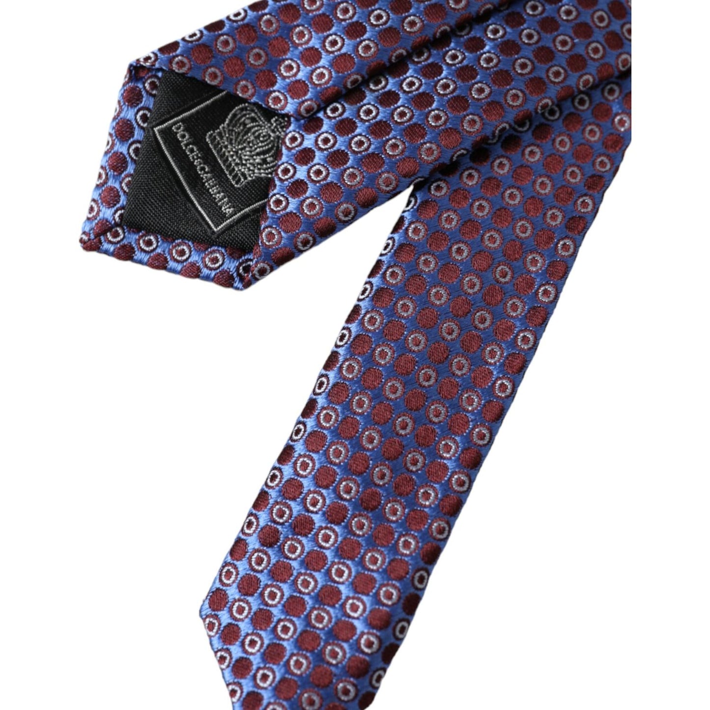 Dolce & Gabbana Blue Purple Patterned Silk Adjustable Men Tie Dolce & Gabbana