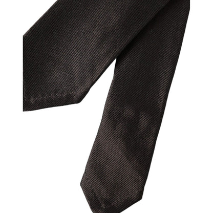 Dolce & Gabbana Brown Solid 100% Silk Adjustable Tie