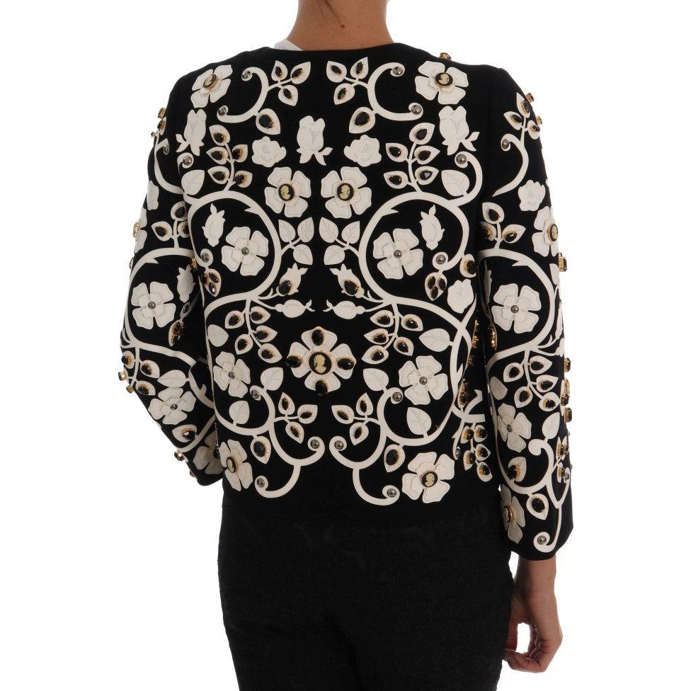 Dolce & Gabbana Black Baroque Floral Crystal Jacket
