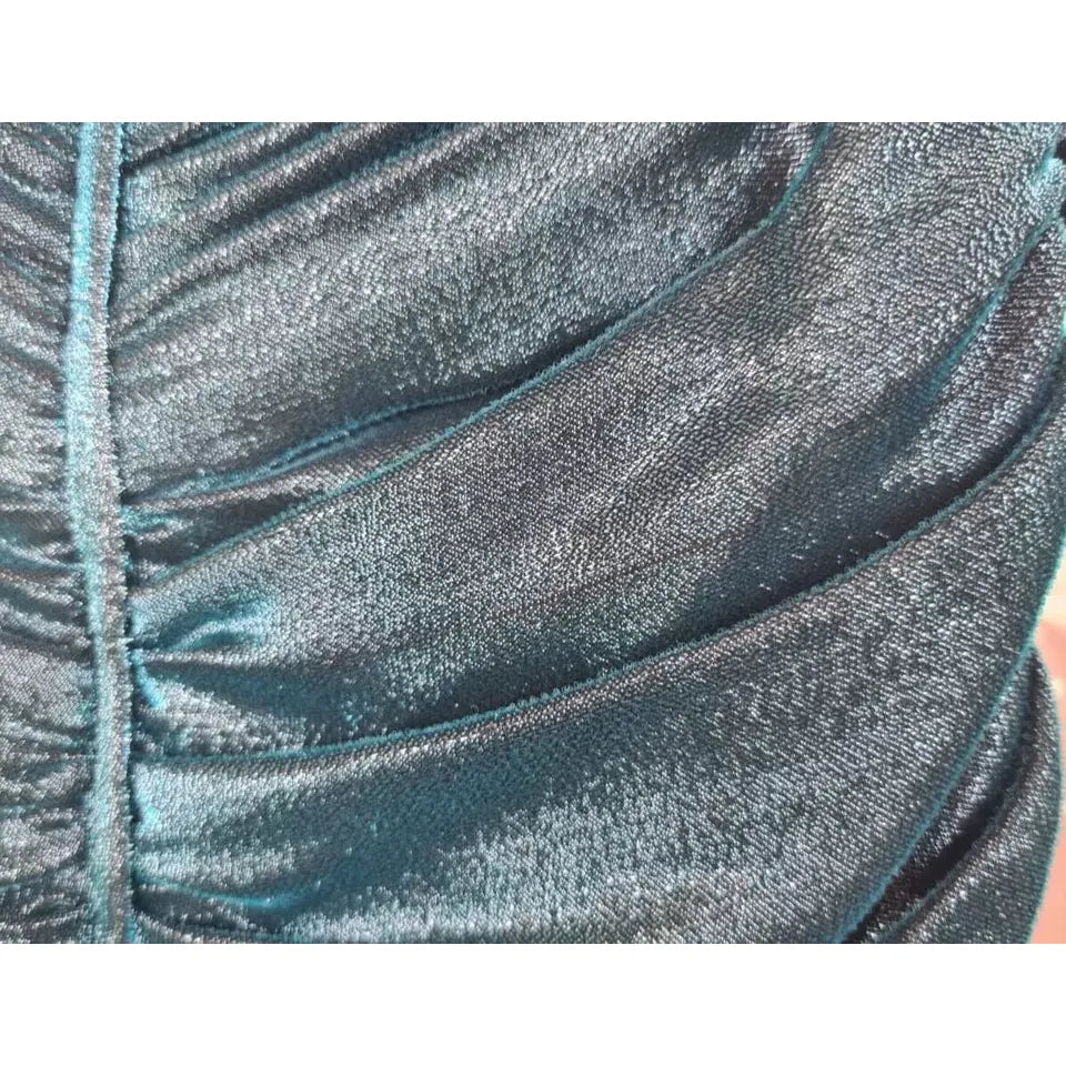 Dolce & Gabbana Turquoise Bustier Bodice Draped Midi Dress. Dolce & Gabbana