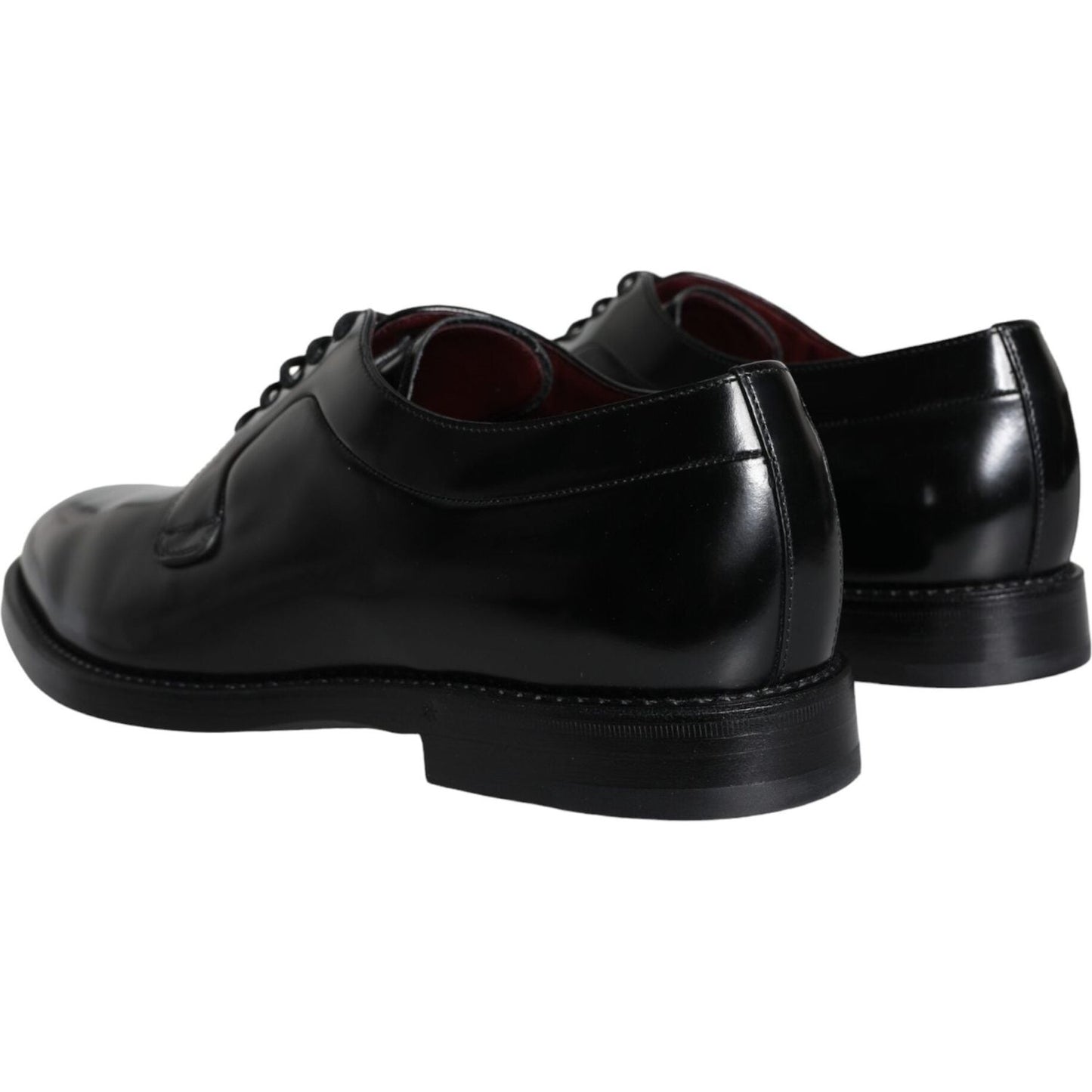 Dolce & Gabbana Black Calfskin Leather Derby Men Dress Shoes Dolce & Gabbana