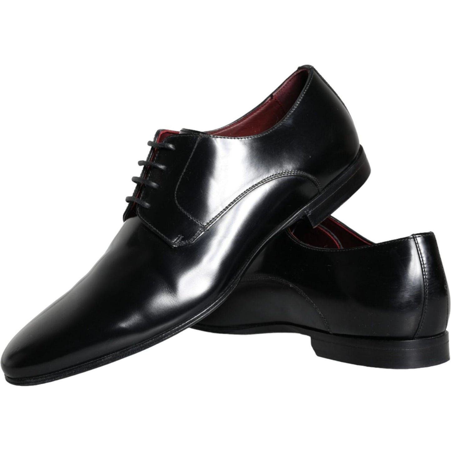 Dolce & Gabbana Black Leather Derby Formal Dress Men Shoes Dolce & Gabbana