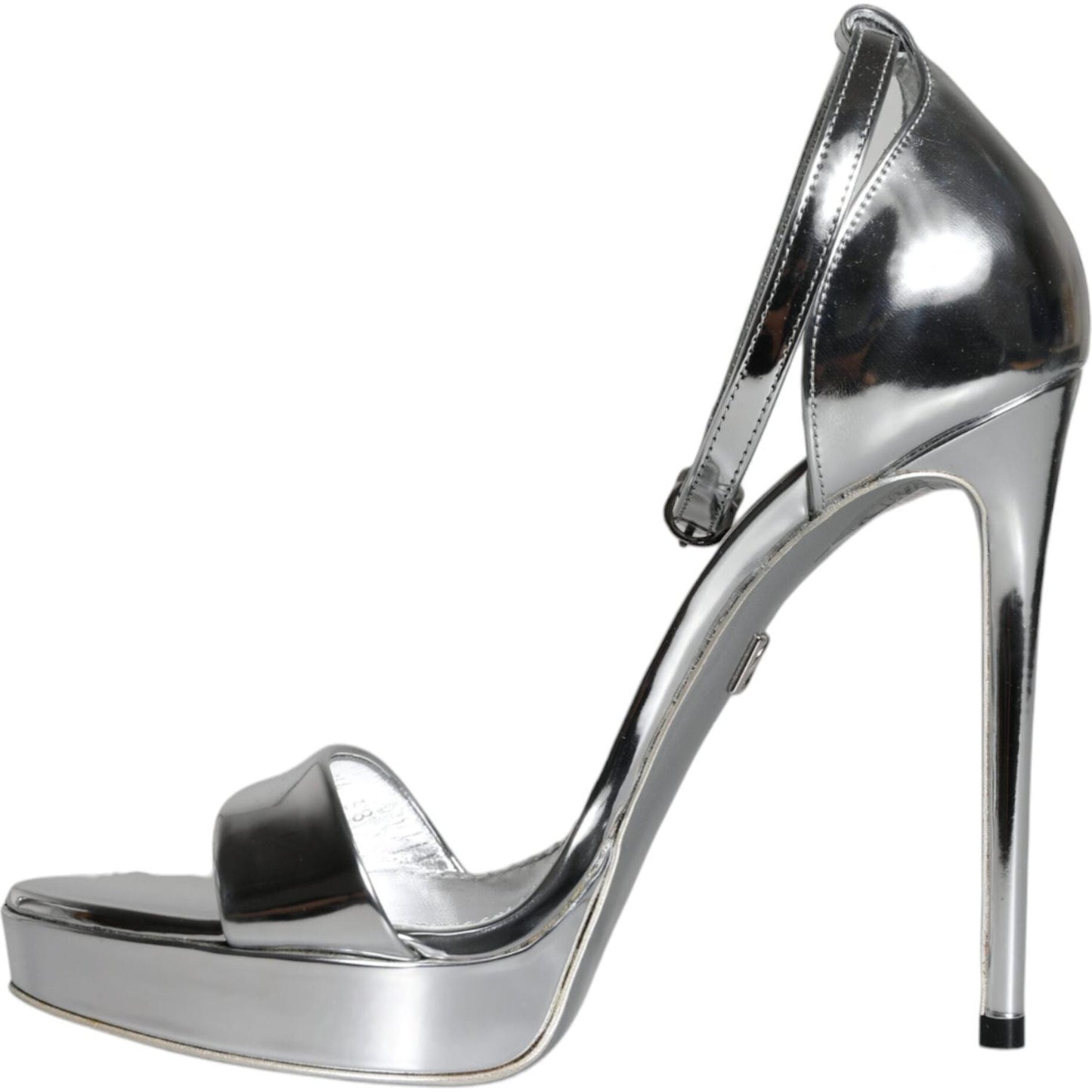 Dolce & Gabbana Silver KEIRA Heels Ankle Strap Sandals Shoes