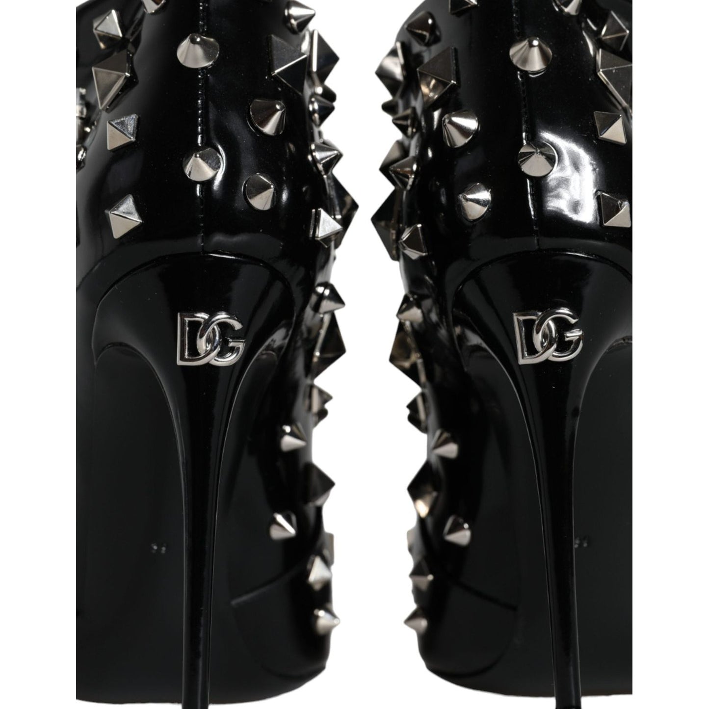 Dolce & Gabbana Black Leather Studs Crystal Ankle Boots Shoes Dolce & Gabbana