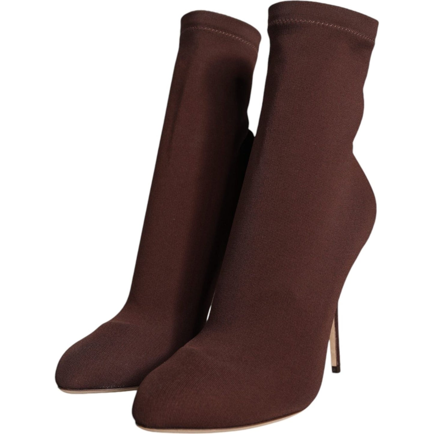 Dolce & Gabbana Brown Stiletto Heels Socks Ankle Boots Shoes Dolce & Gabbana