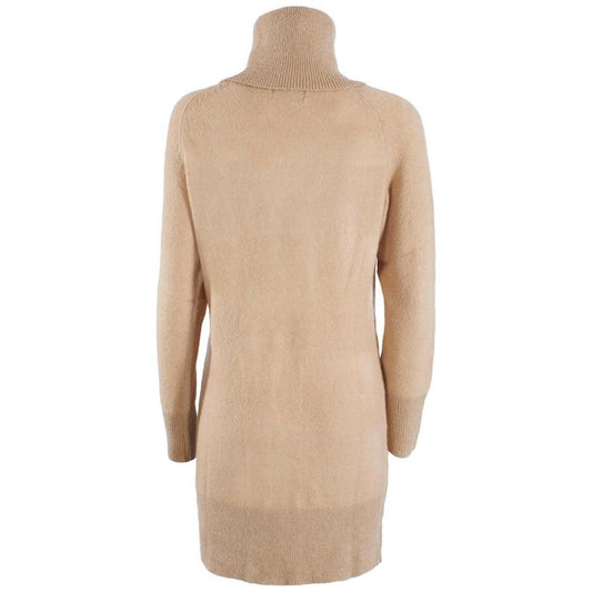 Yes Zee Beige Viscose Dress Yes Zee Tan